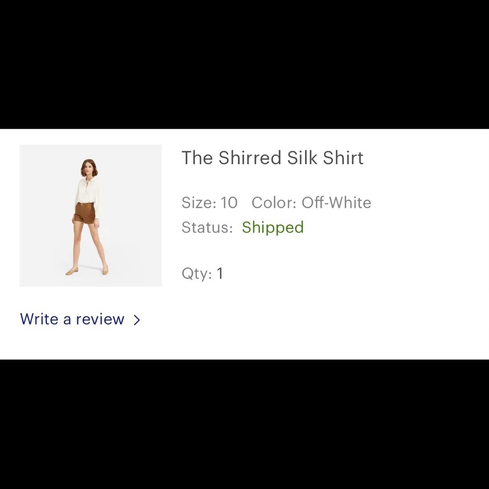 Everlane shirred silk shirt